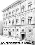 Gesims einer Architekturfassade am Beispiel des Palazzo Rucellai