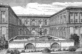 Renaissance Palazzo Pitti Fassde Gartenansicht
