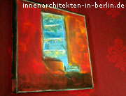Gemälde 80 x 80 cm - Mischtechnik Acryl / Öl auf Maltuch - Rot - LEO CAKE - in Berlin oder online kaufen