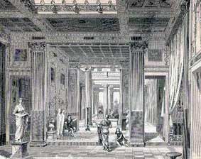 Innenarchitektur einer römischen Villa in Pompeji