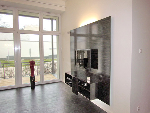 modernes Loft Wohnzimmer mit TV Möbel Wand auch auf dem Design Portal Houzz